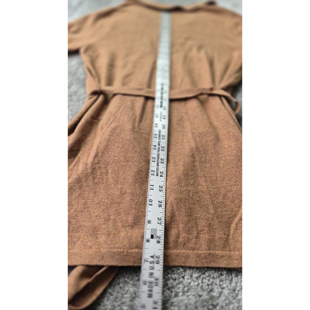 J.Crew Merino Wool Blend Belted‎ Button Front Long Cardigan Brown Sweater Small - Picture 8 of 9